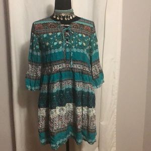 Bohemian turquoise dress